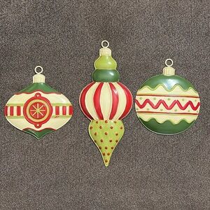 Southern Living At Home Large Metal Ornament Trio Christmas Holidays SLAH